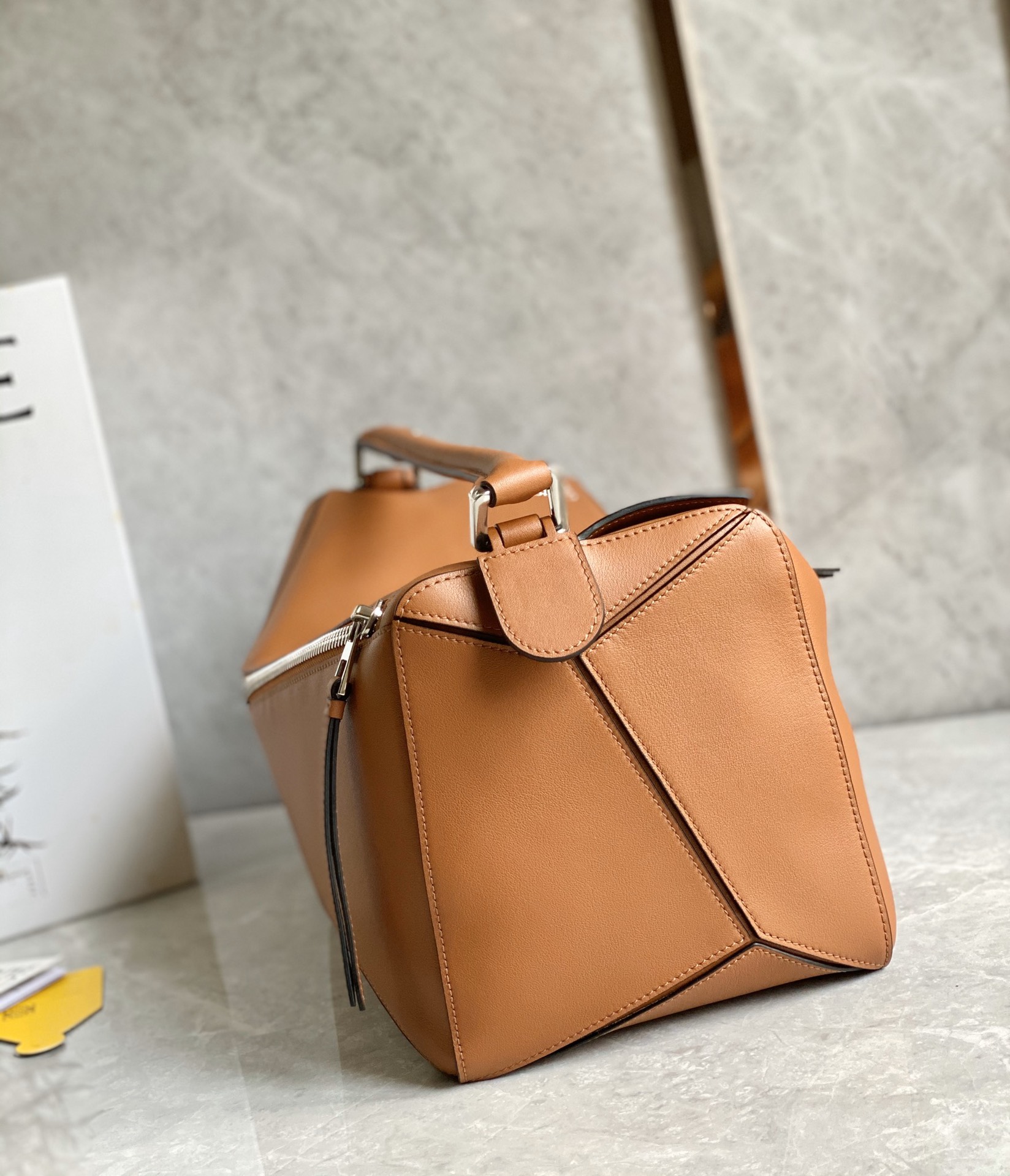 Loewe Large Puzzle Bag in Classic Calfskin Warm Desert